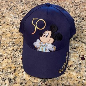 Disney Parks 2021 50th Anniversary Mickey Mouse Baseball Blue Hat NEW w/ Tag
